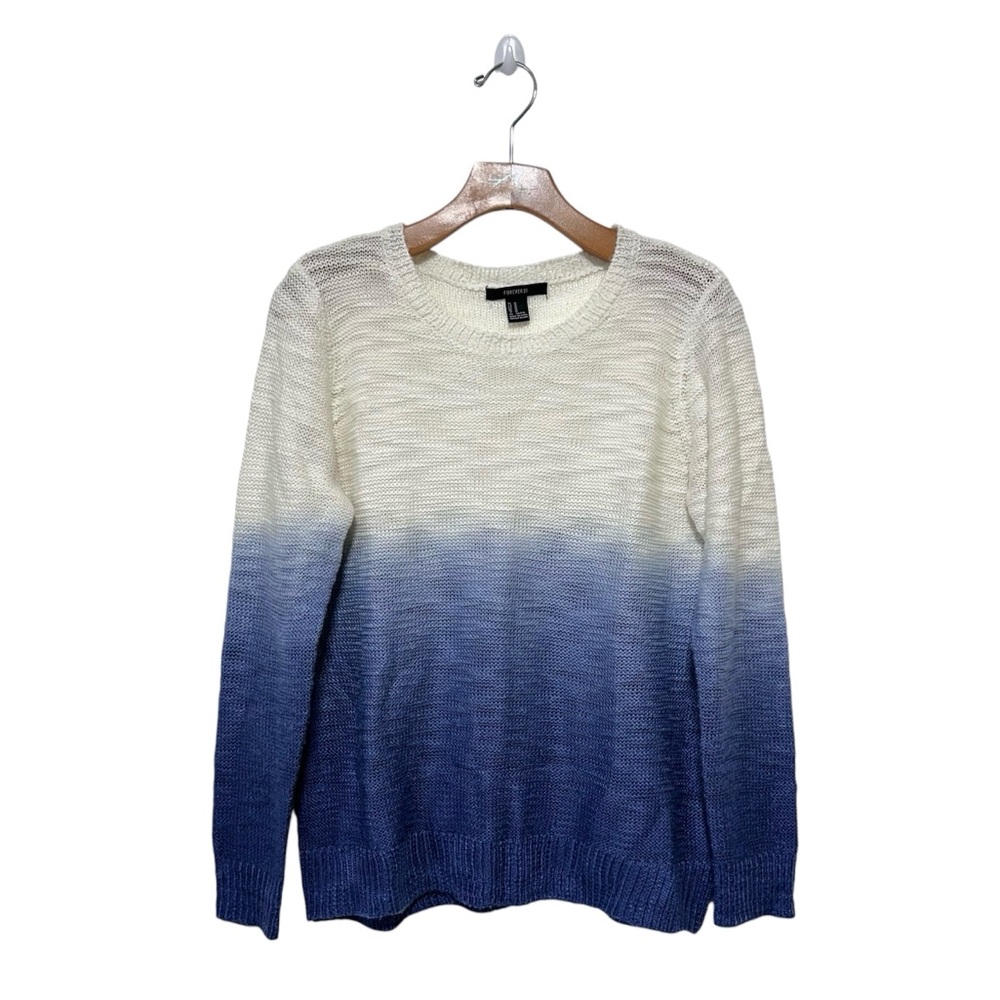 Like New Forever 21 White Blue Ombre Knitted Sweater Sz Medium
